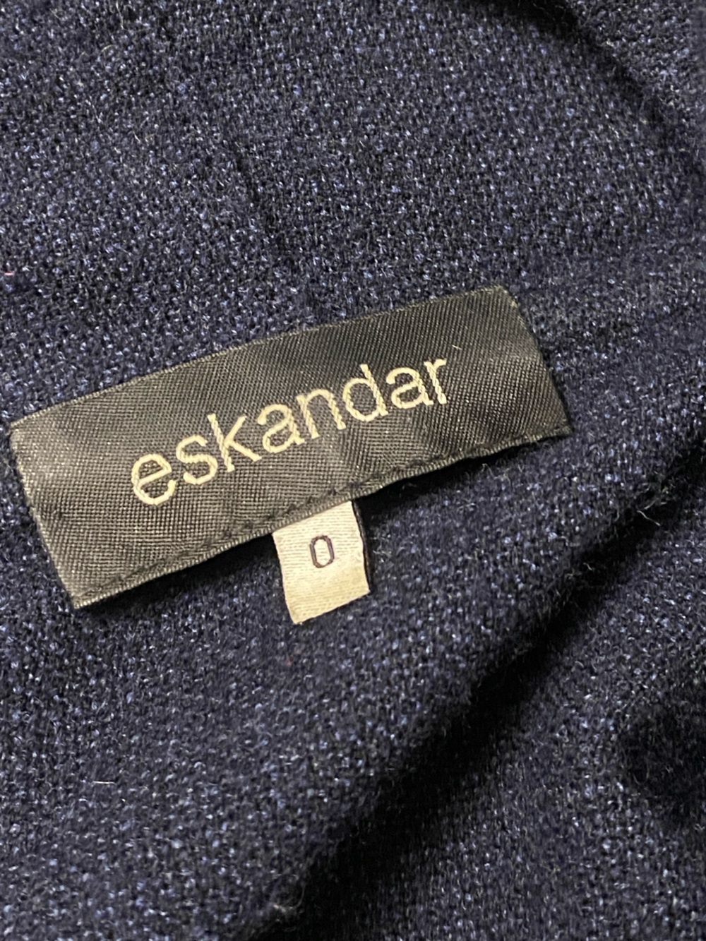 eskandar basketweave wool Navy blue Open-Front oversized cardigan sweater Small - Picture 6 of 10